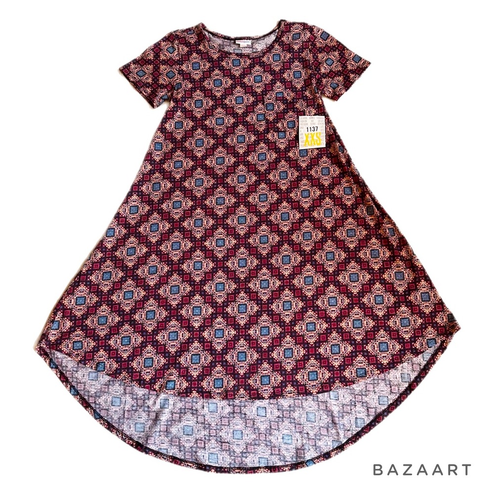 XXS LuLaRoe Carly dress | “Patchwork pattern” | NWT
